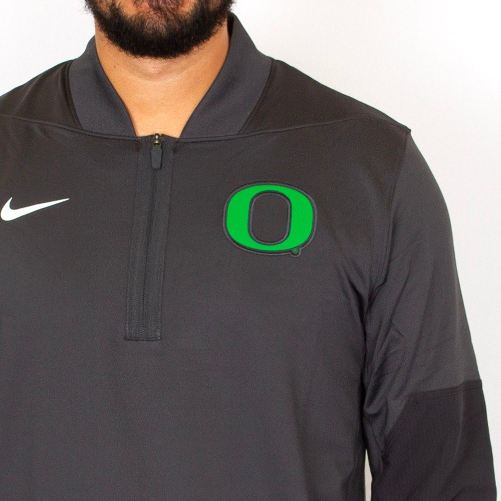 Classic Oregon O, Nike, Grey, Pullover, Performance/Dri-FIT, Men, Football, Midweight, Coaches, Pullover, Sweatshirt, 926076